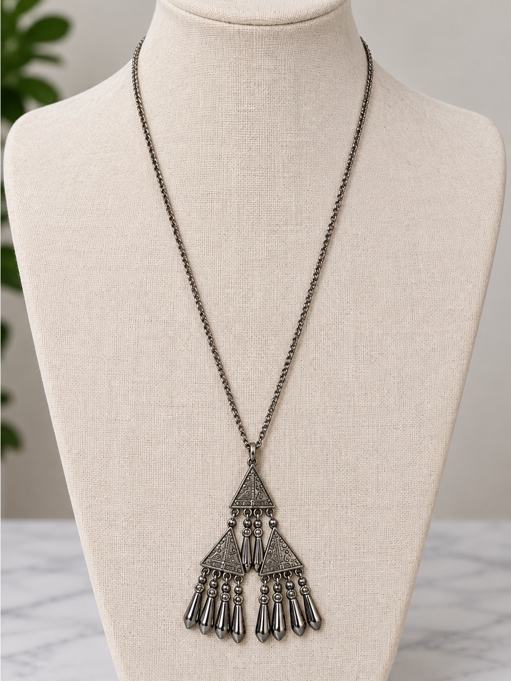 Women's Antique Silver-Tone Pendant Necklace